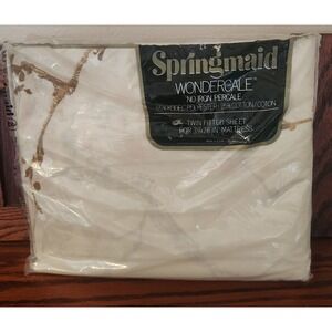 NEW Vintage Springmaid Wondercale‎ Floral Twin Fitted Sheet NOS USA Made